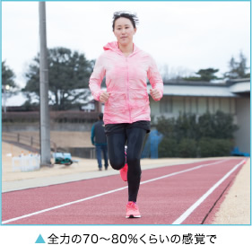 全力の70〜80%くらいの感覚で